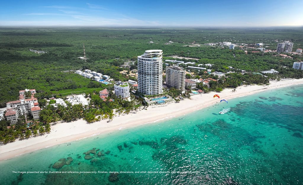 ASK AI 2 Aquamarine real estate Juan Dolio - vista aerea del branded residence fronte mare