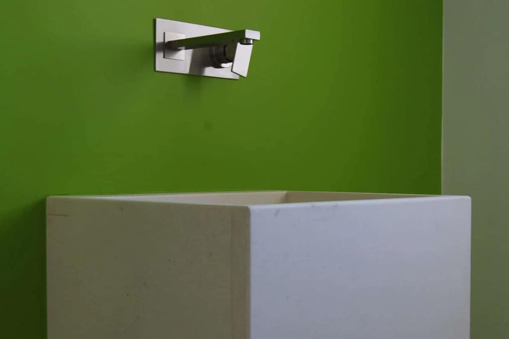 Design Objects — Art and Collections 3 Design objects: green wall and white shower tray in the MD Home villa