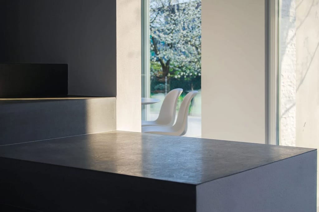 Design Objects — Art and Collections 7 Detail of the stone staircase in the villa in Lonigo, a project by Federico Cappellina's studio