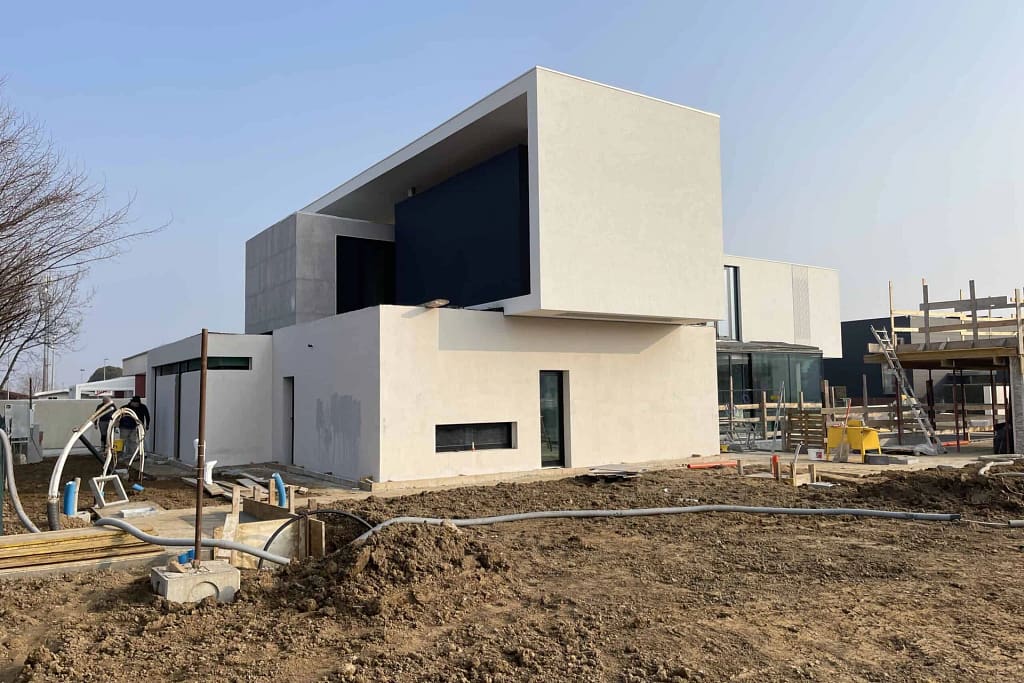 Casa passiva — Struttura e Passive House 3 Struttura di una villa in costruzione nel lotto, progetto dello studio Federico Cappellina
