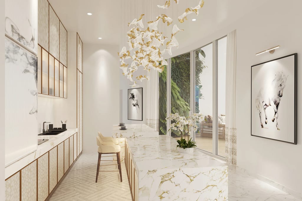 Cavalli Tower — Residenze firmate Cavalli a Dubai Marina 26 Cavalli Tower: cucina di un duplex Super Luxury a 5 camere