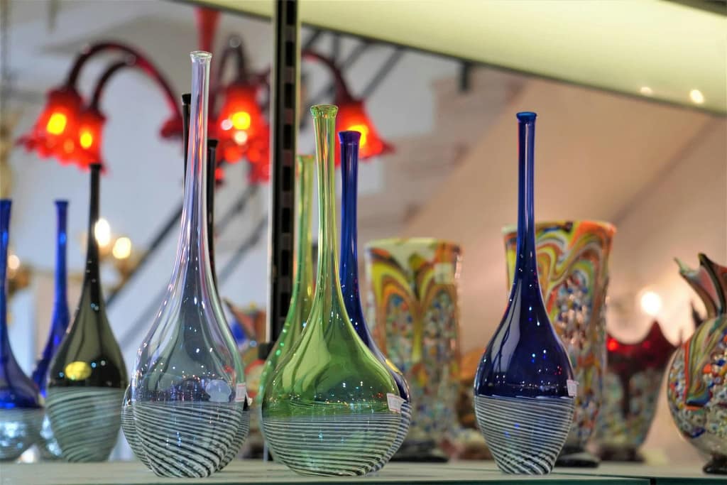 Design Objects — Art and Collections 4 Design objects: coloured blown glass vases (illustrative photo)
