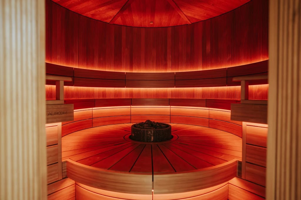 Home Spa: Sauna, Steam, Water and Rest 10 Home spa: circular soft sauna with colour therapy (illustrative photo)