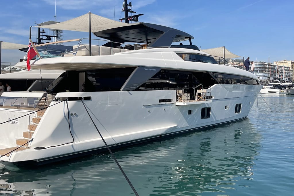 Luxury Yacht Charter for UHNW Clients 6 Motor yacht moored at the quay, a type of vessel offered for luxury yacht charter