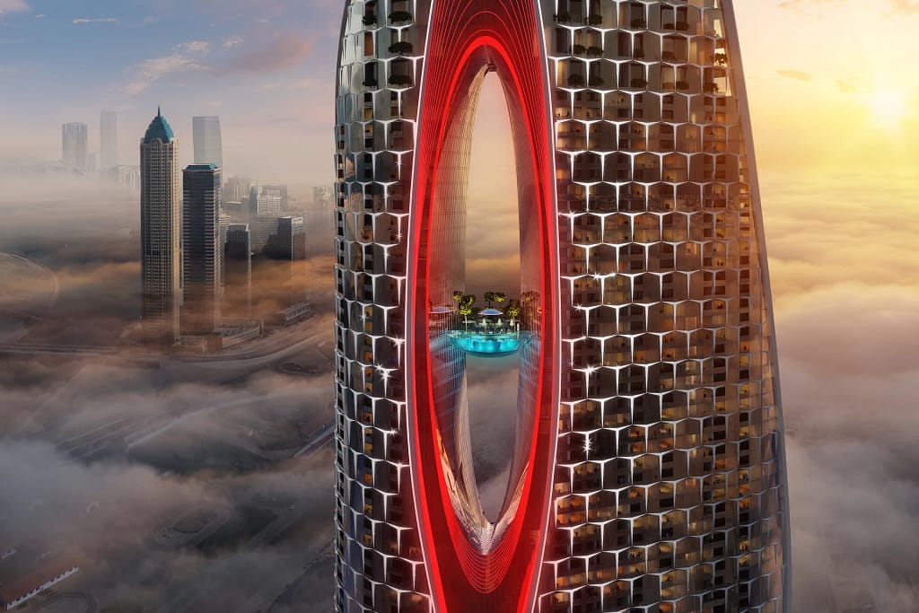Safa Two — de GRISOGONO tower on Sheikh Zayed Road, Dubai 20 Safa Two: the Ruby Heart on the 60th floor with its infinity pool