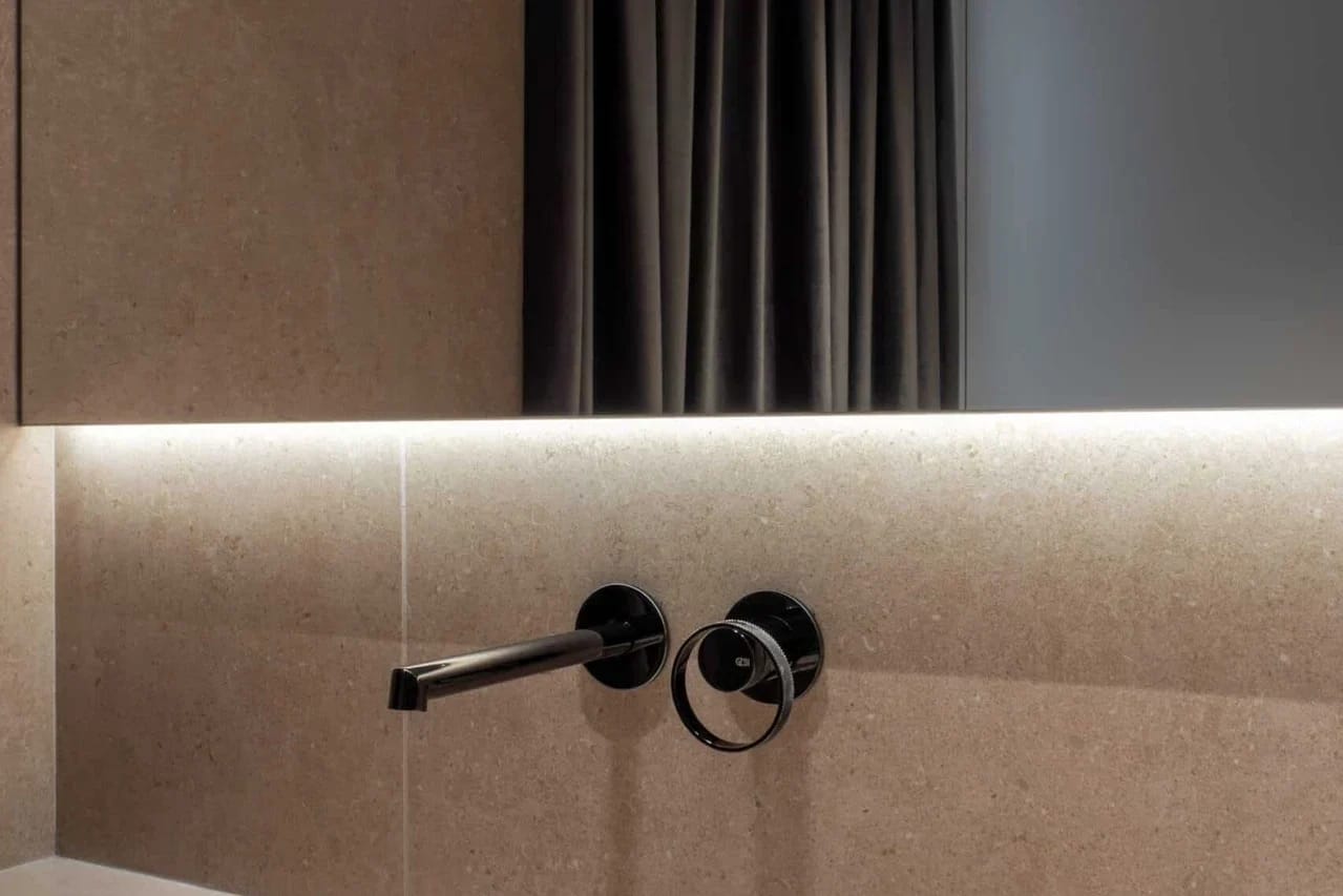 Made in Italy 45 Made in Italy lighting: AV Home master bathroom with OTY Light