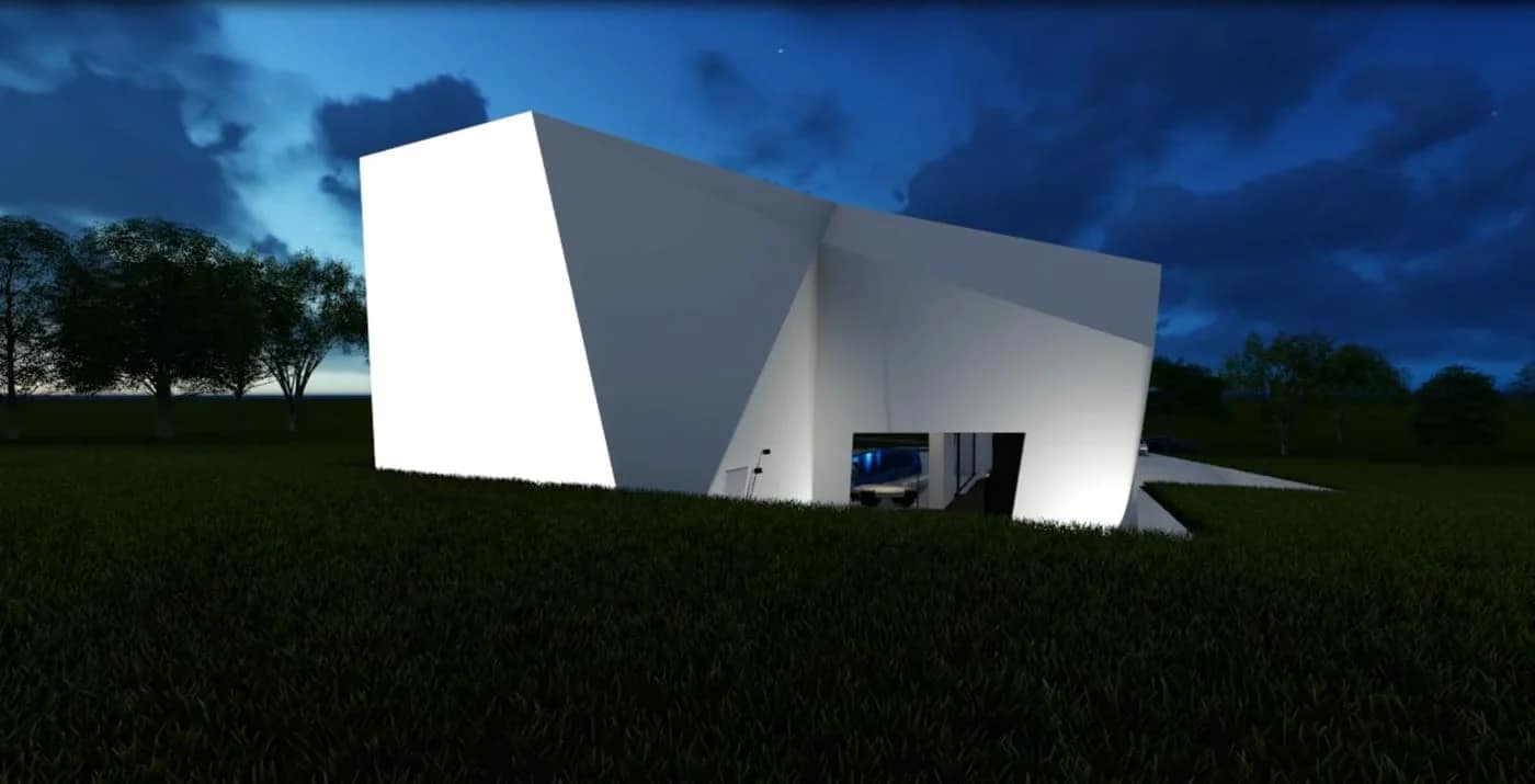 Rock House — Concept di villa futuristica per Dubai 25 Rock House — facciata bianca