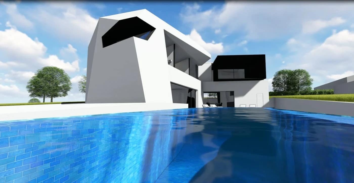 Rock House — Concept di villa futuristica per Dubai 2 Rock House — villa con piscina