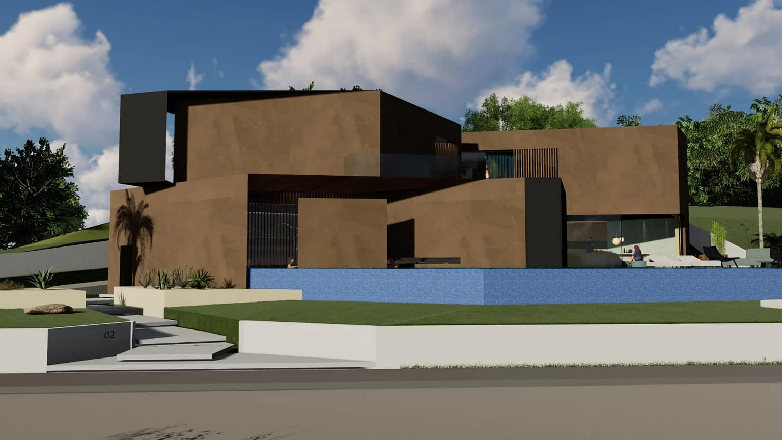 Iron Villa — Progetto di villa contemporanea per Dubai 29 Iron Villa — villa contemporanea facciata