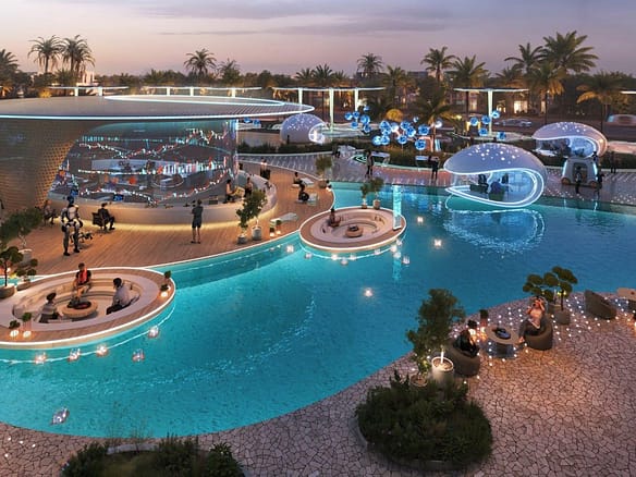 Elite Luxury Real Estate & Travel - Investimenti immobiliari di lusso internazionali & viaggi professionali 46 DAMAC Islands 2 Dubai — render di una villa all'interno del masterplan residenziale