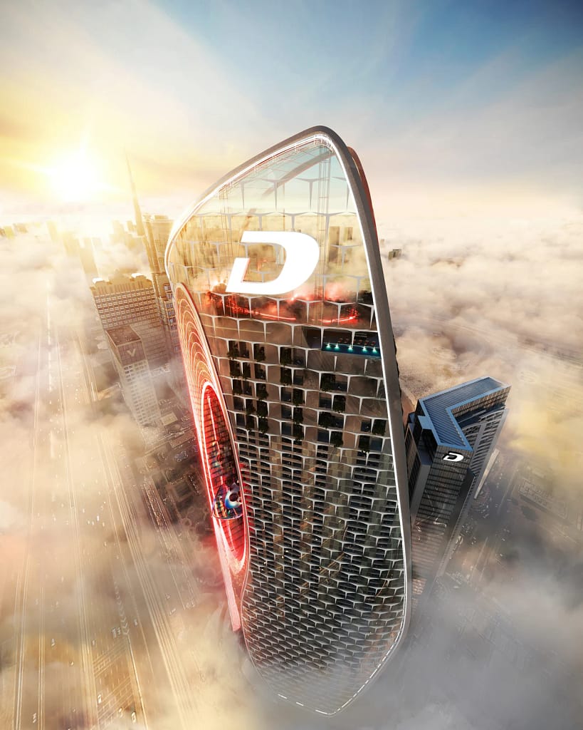 Safa Two — de GRISOGONO tower on Sheikh Zayed Road, Dubai 3 Safa Two above the clouds at dawn